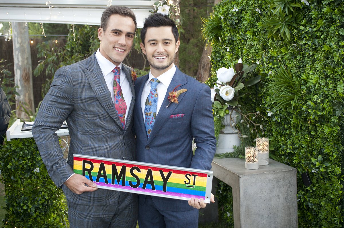 g10 (@g10onlinecom) on Twitter photo Today is the day when Aaron (<a href="/MattyWilson88/">Matt Wilson</a>) and David (<a href="/takayahonda/">Takaya Honda</a>) get married on <a href="/neighbours/">Neighbours</a>. Australia TV history is being made Today is the day when Aaron (<a href="/MattyWilson88/">Matt Wilson</a>) and David (<a href="/takayahonda/">Takaya Honda</a>) get married on <a href="/neighbours/">Neighbours</a>. Australia TV history is being made