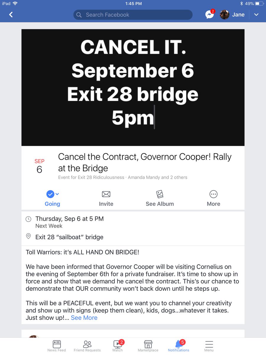 Pls join us at the Rally on the Bridge <a href="/CorneliusToday/">Cornelius Today</a> @HeraldCitizenWeekly <a href="/mooresvilletrib/">Mooresville Tribune</a> <a href="/HuntersvilleGo/">Huntersville News</a> 
@SpecNewsCLT @SpecNewsRDU <a href="/wbtradio/">107.9 FM WBT, Charlotte's FM News Talk</a> <a href="/WFAE/">WFAE</a> <a href="/TheMeckTimes/">Mecklenburg Times</a> <a href="/theobserver/">The Charlotte Observer</a> <a href="/JoeBrunoWSOC9/">Joe Bruno</a> @FountainFox46 <a href="/NickOchsnerWBTV/">Nick Ochsner</a> <a href="/CBJnewsroom/">Charlotte Business Journal</a> <a href="/BusinessTodayNC/">Business Today</a> <a href="/sirnotolls/">Angelo A Lorusso, Jr</a> @marielcarr