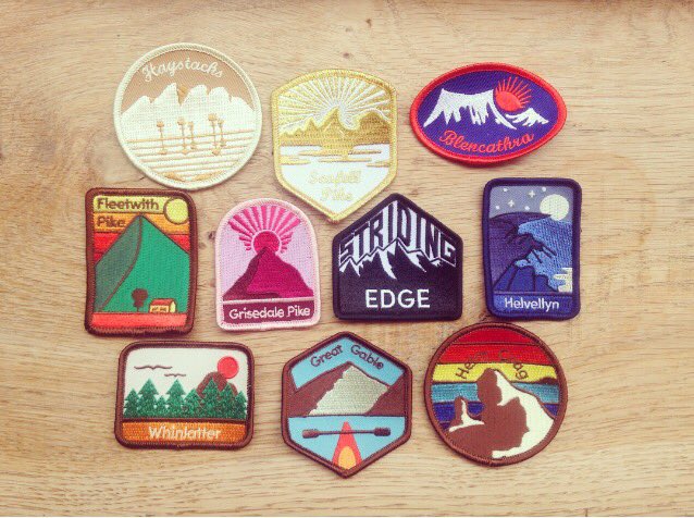 emmadpartners's tweet photo. Adore these @ConquerLake mountain badges of some of the lakes best known peaks #summitgoals #lakedistrict #badge #patch #cumbria #getstitching #retro https://t.co/tpdspveaLO