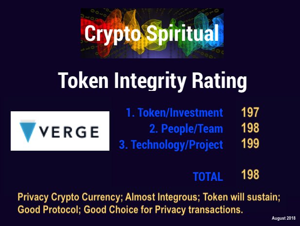 CryptoSpiritual's tweet image. New #CryptoSpiritual Integrity Rating Available! #CryptoTokenRating for #VERGE - explanation in #CryptoSpiritualEnergyUpdate : youtu.be/wEhqBTvaZWw