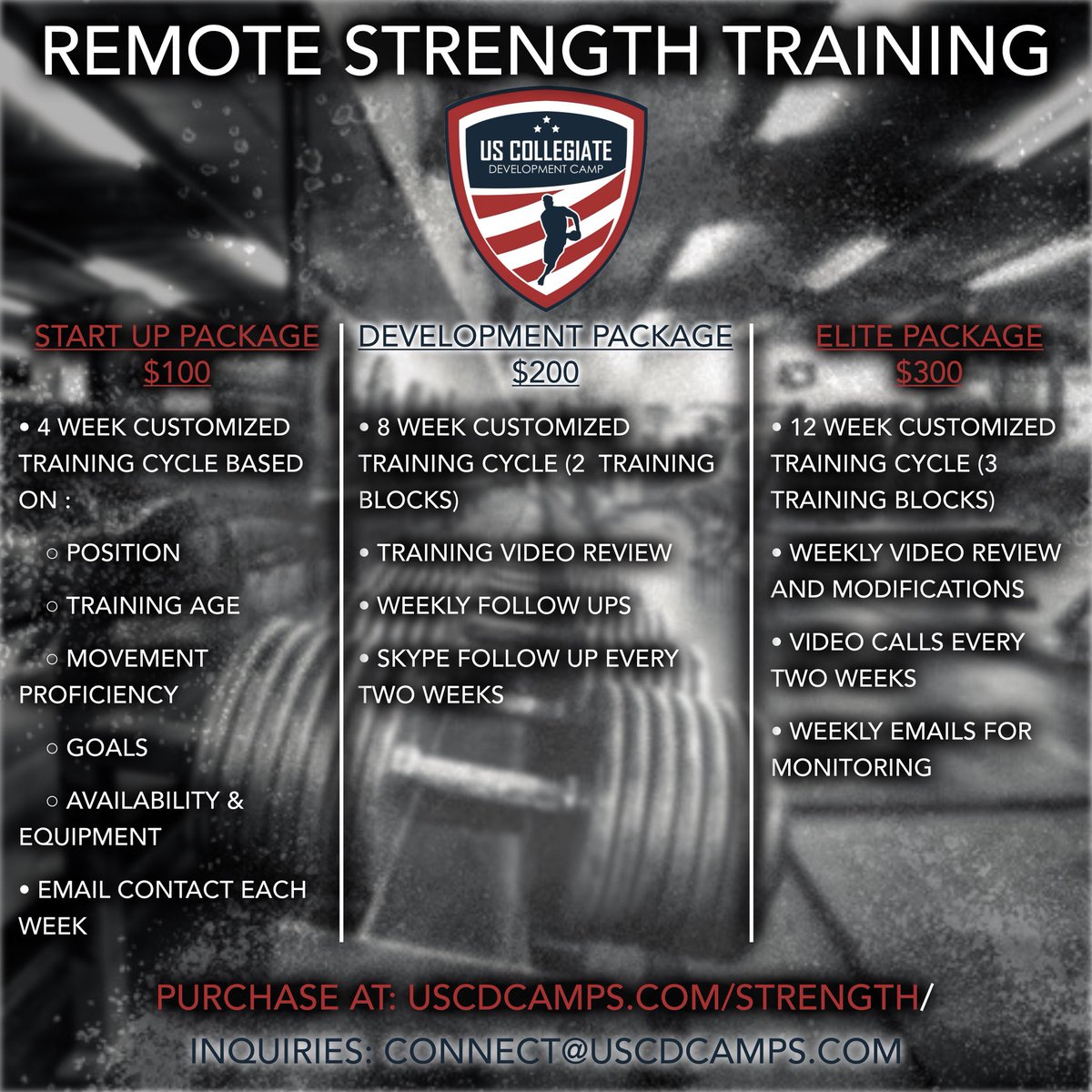 US Collegiate Development is excited to offer remote strength programming for developing rugby players. Check out uscdcamps.com/strength/
