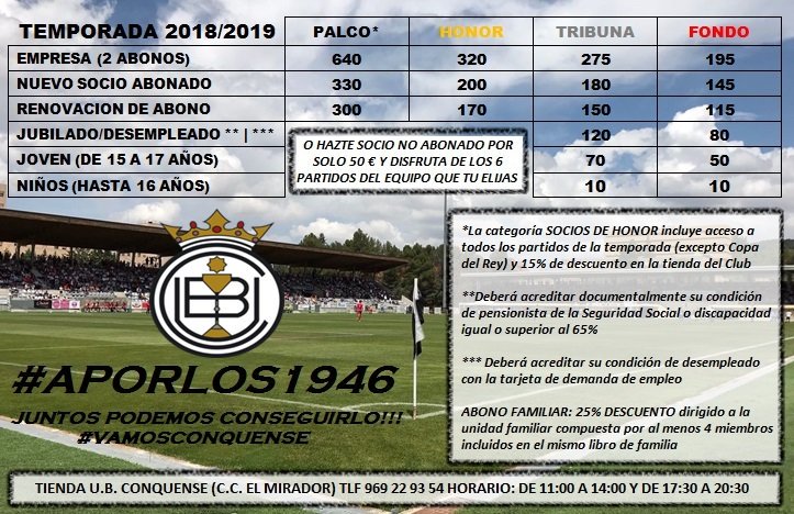 UBConquense's tweet photo. - Te has enterado de lo del Conquense 
+ No ¿que ha pasado?
- Ha ganado los dos primeros partidos... Y VA LIDER
- ¡Pero que dices!
+ Habrá que sacarse el abono
- Mañana mismo vamos a la @TiendaUBC a hacernos socios

#APorLos1946 #JUNTOSCrecemos https://t.co/A3nH0XDoNG