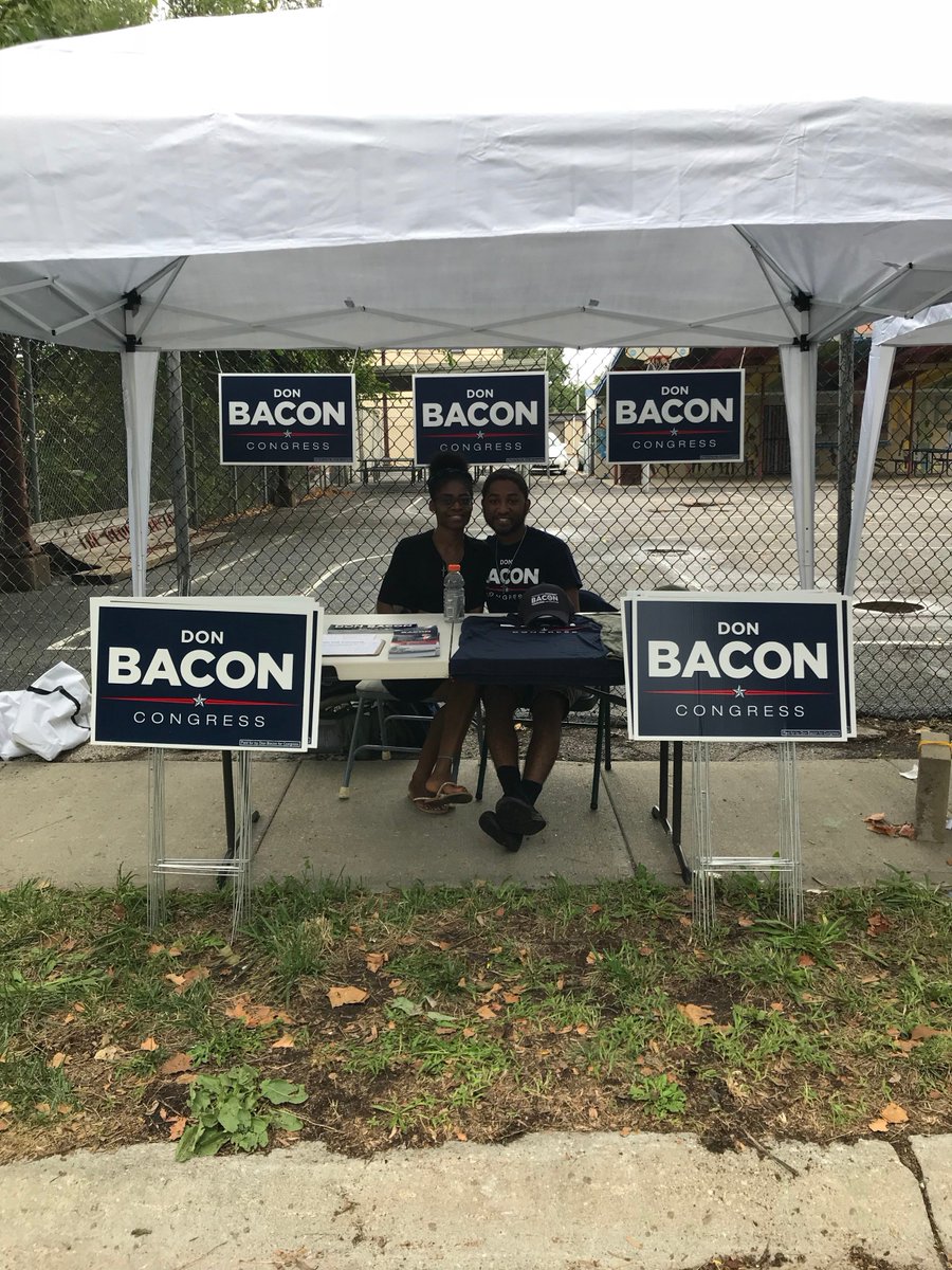 DonJBacon's tweet photo. Thanks to all the supporters and volunteers at #Neighborfest in North Omaha. A special shoutout to Preston Love for the warm welcome and chance to speak to the attendees. I'm grateful for the hospitality! #VoteBacon #NE02 https://t.co/eJQrzxtmwS