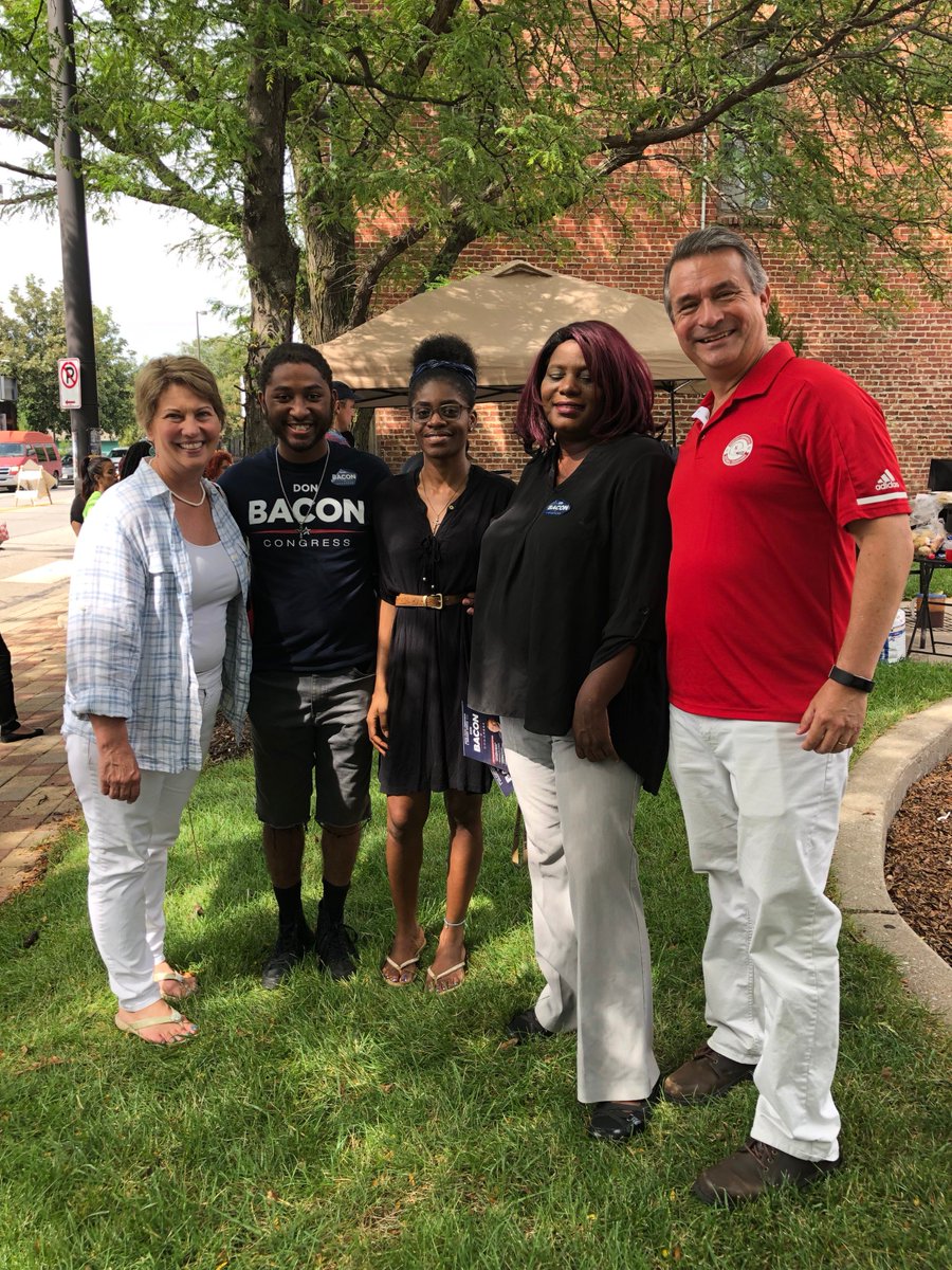 DonJBacon's tweet photo. Thanks to all the supporters and volunteers at #Neighborfest in North Omaha. A special shoutout to Preston Love for the warm welcome and chance to speak to the attendees. I'm grateful for the hospitality! #VoteBacon #NE02 https://t.co/eJQrzxtmwS