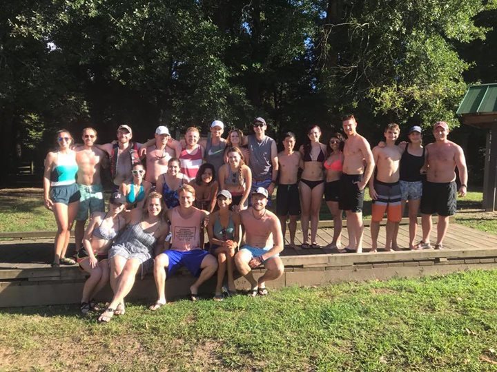 iDevinSimpson's tweet photo. SHOOT the HOOCH crew of 9/1/18. We tubed down the Atlanta Chattahoochee, concurred a 20 ft cliff jump and made it though rock obstacles together! I’d say we’re pretty close now! 😄 https://t.co/Ovq7JrtbOi