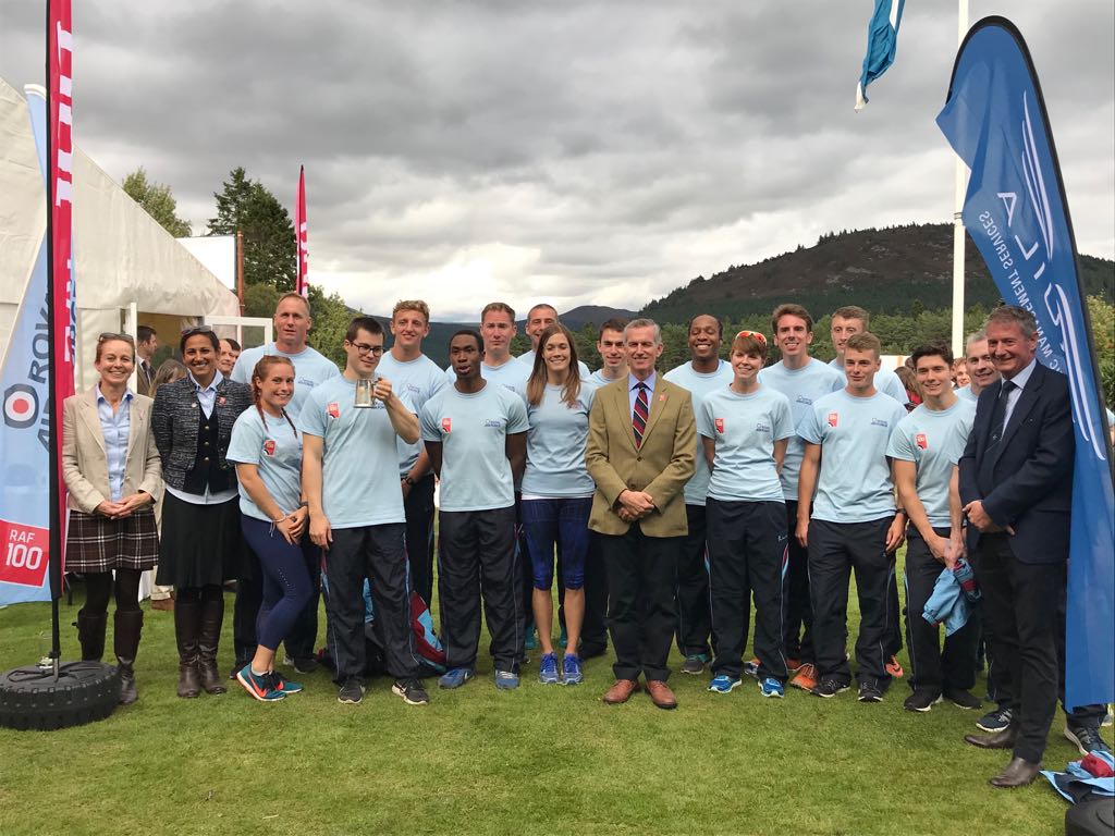 ChiefofAirStaff's tweet photo. An excellent #RAF100 day at Braemar Gathering yesterday - conspicuous success for @RAFTug team and @rafathletics Great C130 flypast from @RAFBrizeNorton as well - just as we were winning the relay race! RAF Pipes &amp; Drums continue their fine form in a busy week @RoyalAirForce https://t.co/5AEkxb1vTB