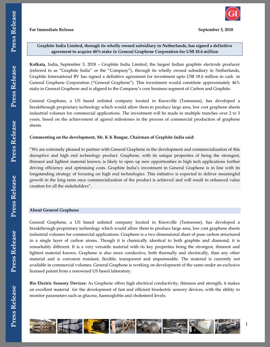 JAugastine's tweet image. K K Bangur, Chairman of Graphite India regarding acquisition [RT] 🚀🚀