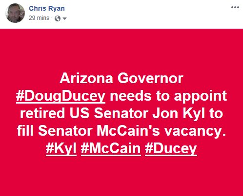 #ducey Retired US Senator #JonKyl would be the perfect replacement for Senator McCain's vacancy.  Jon and his steadfast conservative values, is exactly what the people of Arizona voted for 2016. #MAGA