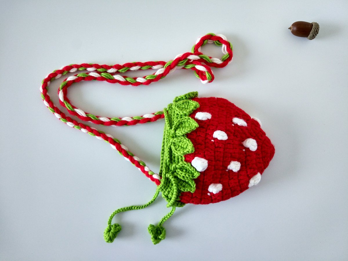 crochet strawberry bag