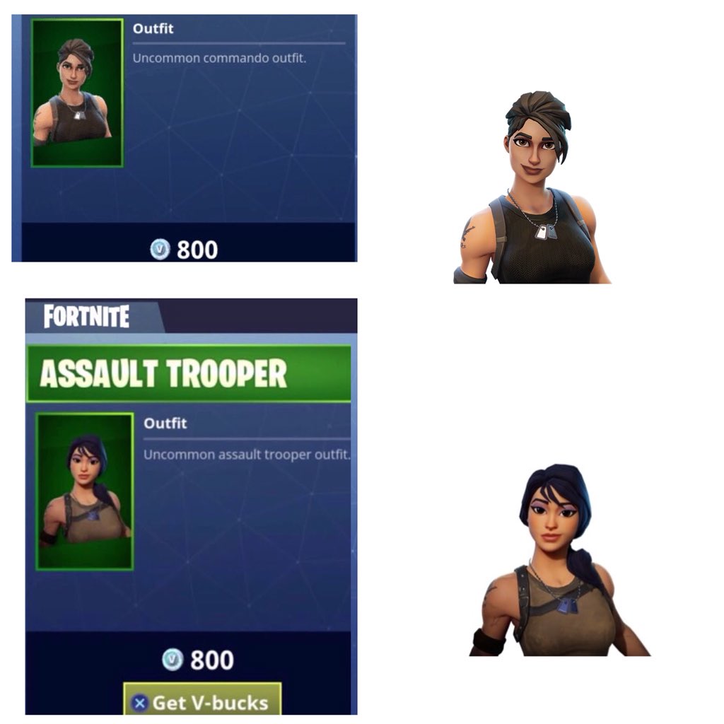 Temponoob's tweet photo. @rezmble Best skins in @FortniteGame by far #commandoskin❤️ https://t.co/xOe3ybchYA