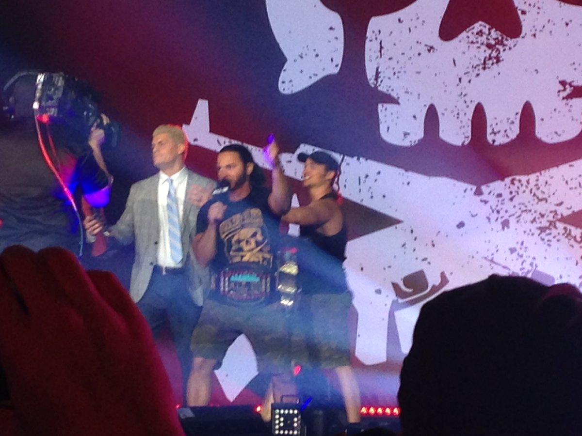 TheLife0f_Brian's tweet photo. Thank you @MattJackson13, @NickJacksonYB and @CodyRhodes for bringing #ALLIN to us. It was a great show last night. A night the wrestling world will never forget. https://t.co/RhzMGjkdys