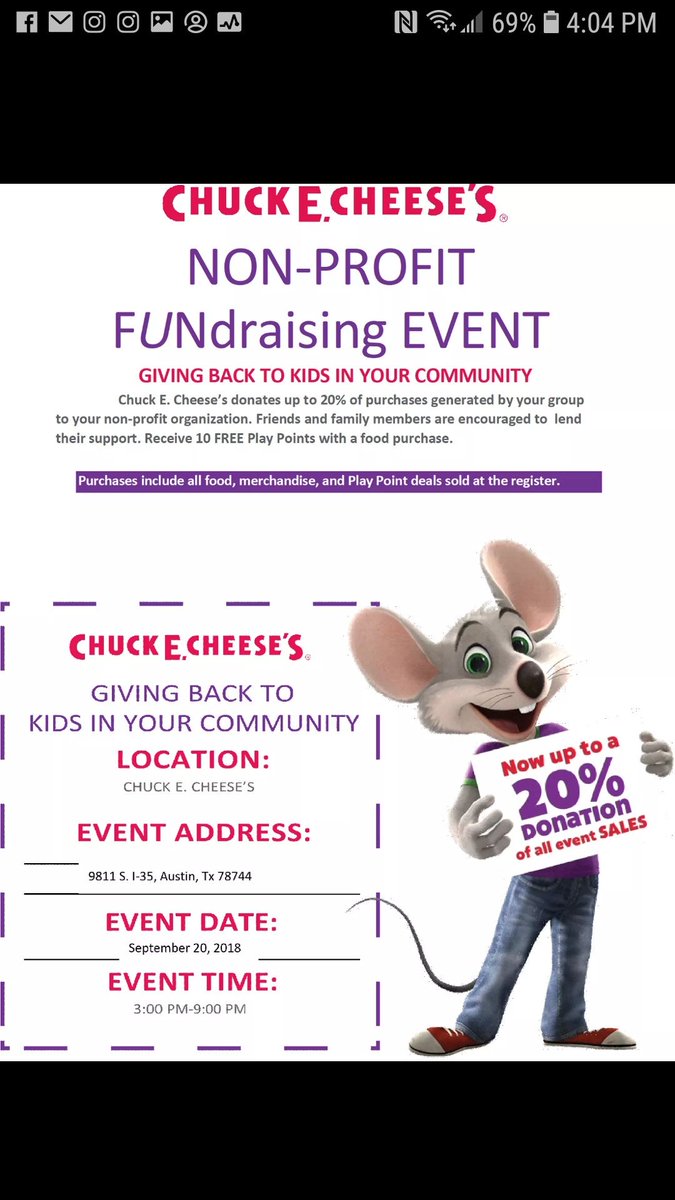 LineKilleen's tweet photo. September 20, 2018 3pm-9pm. Please come support our mission to help Veterans and their families with free counseling. Bring the flyer to the Chuck E. Cheese you go to and 20% of sales are donated to our mission. Killeen, Austin, and Waco. https://t.co/c1vqEdRMiL