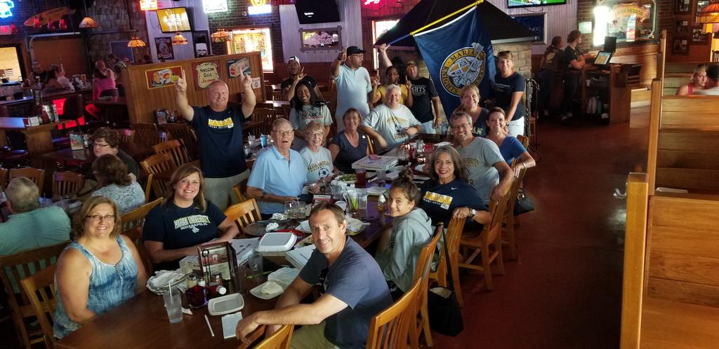 UlmerLauri's tweet photo. Had a great time watching @MarianWSOC take home the win today. Here's all the parents eating before kickoff! https://t.co/EJogTsrWer