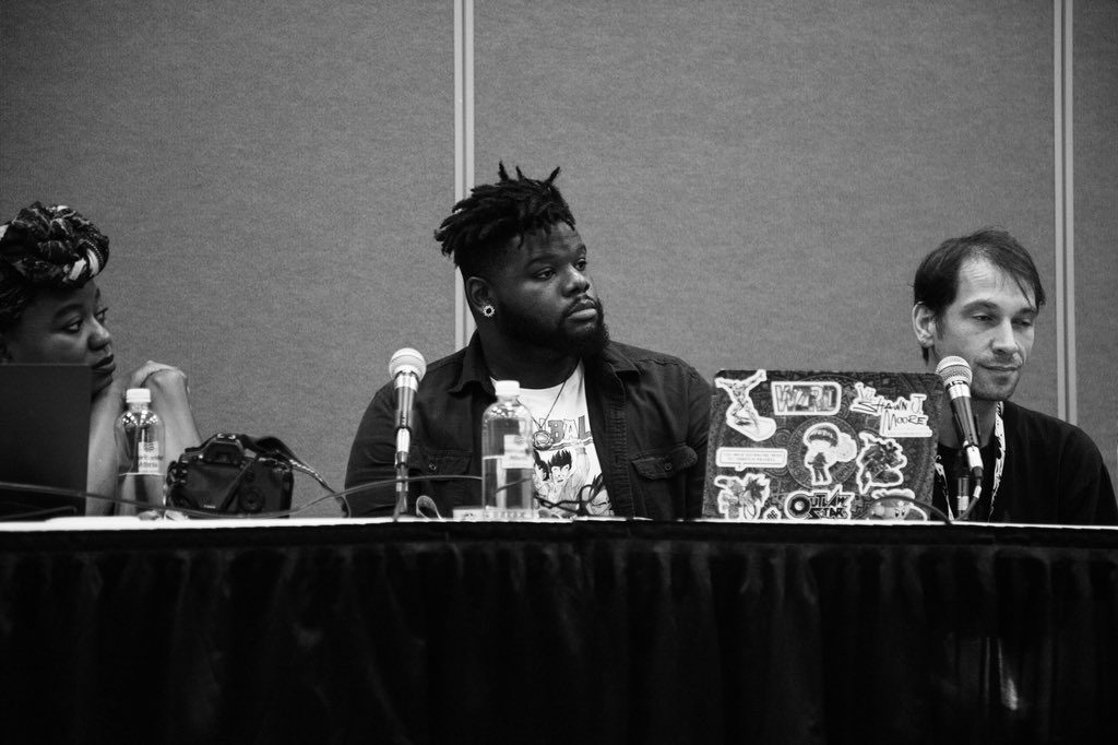 shawnj_moore's tweet photo. Great experience presenting today at the @dc_academics #conference with amazing panelists! #dragoncon2018 #dragoncawn2018 #blerd #politics #patriotism #secretempire #marvel #resistancegroup #nerd https://t.co/RjpkJCCGnm