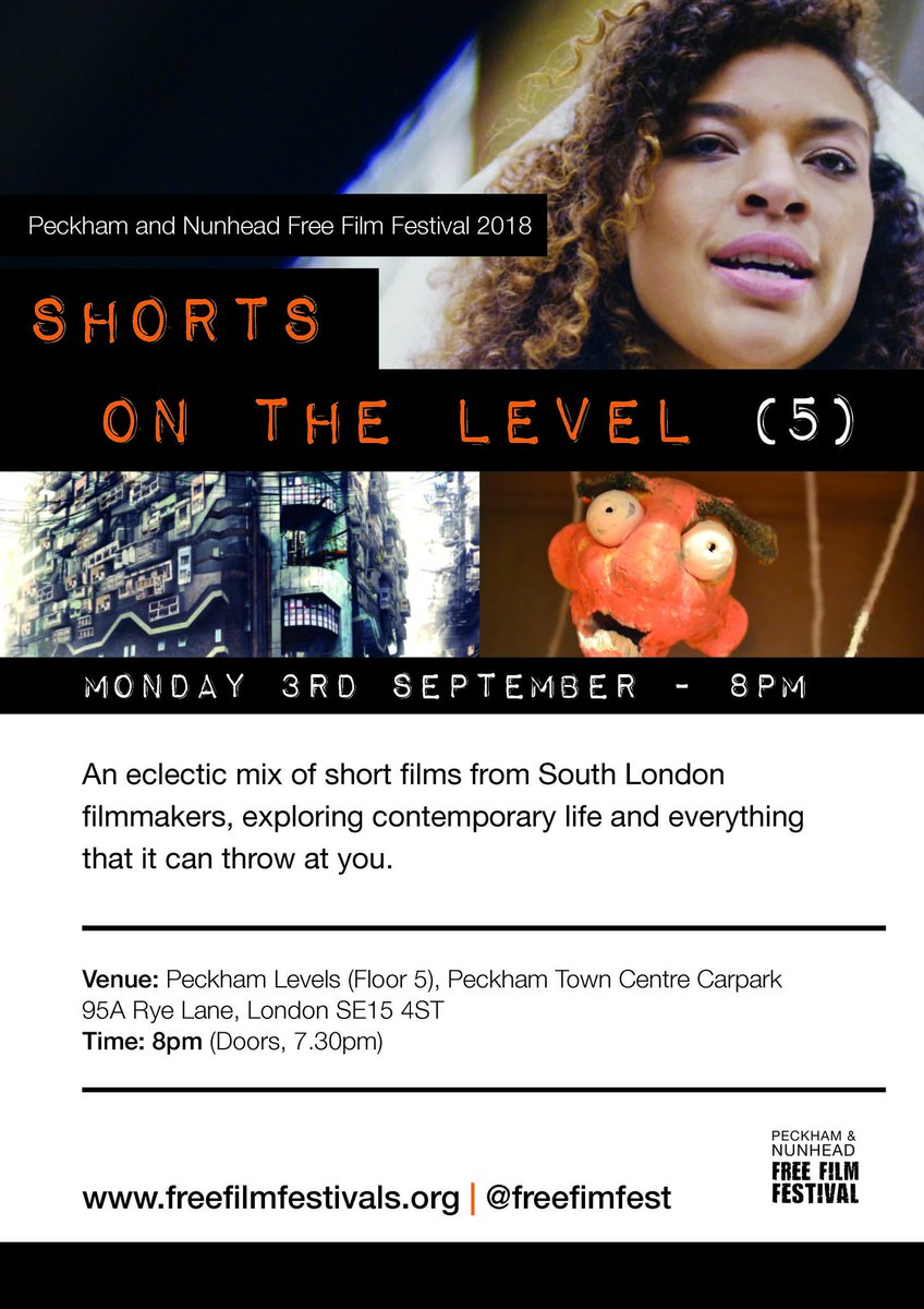 freefilmfest's tweet photo. The festival continues with a short film night @peckhamlevels on Monday 3 September at 8pm #SE15 #Free #filmfestival #FilmsforAll https://t.co/erwEbL48fa