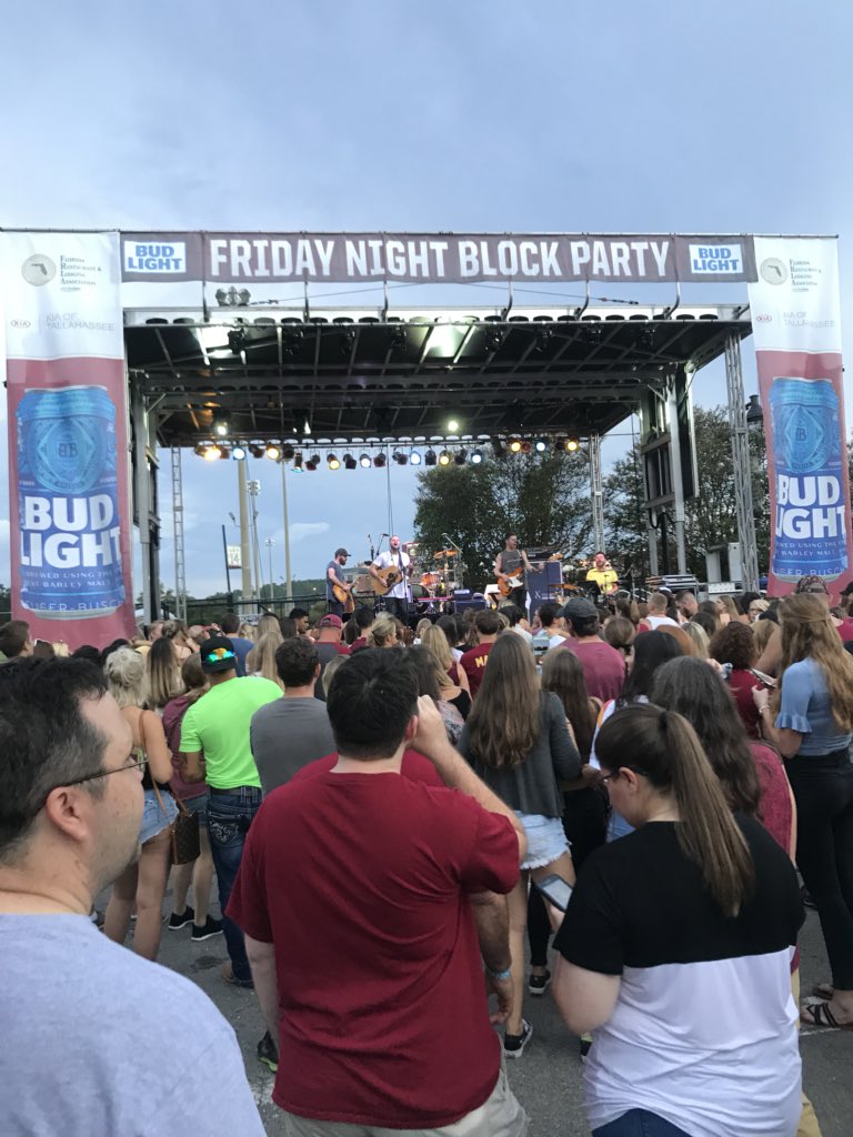joepugh's tweet photo. @wild10turkeyVT @RTD_MikeBarber We found #FridayNightBlockParty near Madison Social. Major live band and beverages from carts. Place is lit! #GoHokies #VT #FSU https://t.co/uMPPcfY31w