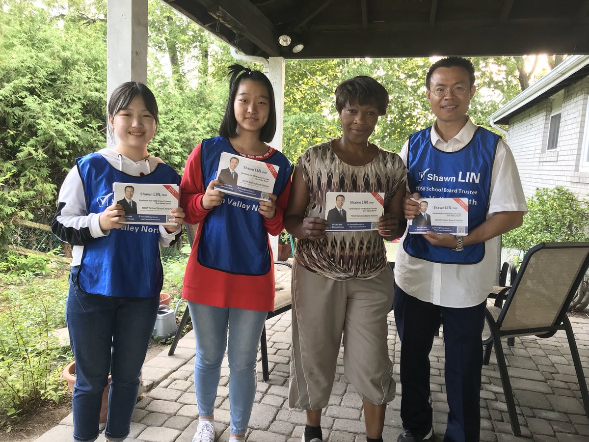 ShawnLinMath's tweet photo. Thank you my team for working so HARD on Labor Day long weekend. We continued the great work and received enormous supports! Great Team Work! 👍👏💪 #VoteShawnLin #TDSB #DonValleyNorth #TOpoli #trustee #ward13 @VoteMinXie @VoteStevenChen https://t.co/pjNBfN99V3