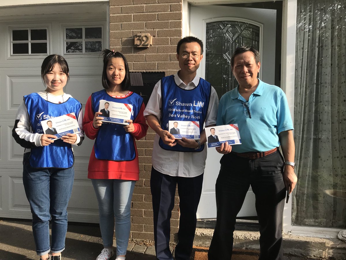 ShawnLinMath's tweet photo. Thank you my team for working so HARD on Labor Day long weekend. We continued the great work and received enormous supports! Great Team Work! 👍👏💪 #VoteShawnLin #TDSB #DonValleyNorth #TOpoli #trustee #ward13 @VoteMinXie @VoteStevenChen https://t.co/pjNBfN99V3