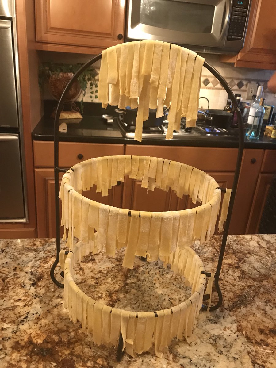 JaredCooksFood's tweet photo. #ChefTip of the day: If you don’t have a pasta drying rack use a tiered cake plate! #drypasta #pastadrying #pastadryingrack #cheflife #juniorchef #jaredcooksfood https://t.co/jEoSBMmVtH