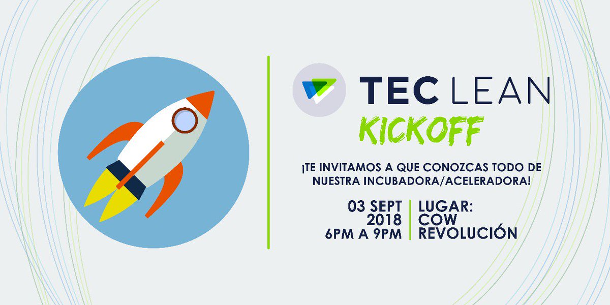 ¡Ya estamos listos para arrancar nueva generación #TecLean! Ven a la presentación del programa, #kickoff en COW REVO. <a href="/cow_df/">COW.tech / CoWdf</a> <a href="/IEEGL/">IEEGL</a> <a href="/INCmty/">incMTY</a> <a href="/TecReview/">الروزن💙</a> <a href="/ConectaTECmx/">CONECTA</a> #EMPRENDIENDOPORMÉXICO ¡Regístrate aquí! eventbrite.com/e/kick-off-3-g……