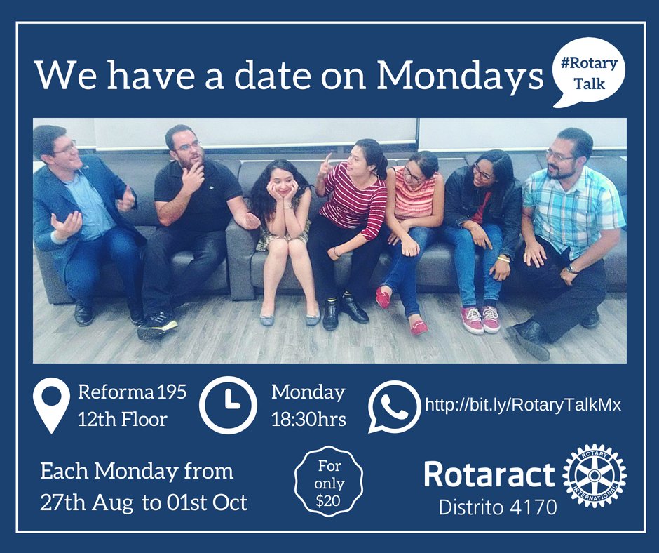Chapultepolis's tweet photo. Te esperamos mañana en nuestro taller de conversación en inglés
Todos los lunes 18:30hrs 
 #RotaryTalk #Rotary #Rotaract https://t.co/yBQp9D2WVf