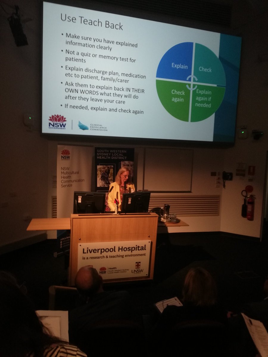 mhcsnsw's tweet photo. 'The idea is not to be judgemental' as health staff use #TeachBack to reach consumers -
@k_deridder of @NSWCEC #HealthLiteracy #MulticulturalHealthWeek18 https://t.co/aI0ffFKD5C