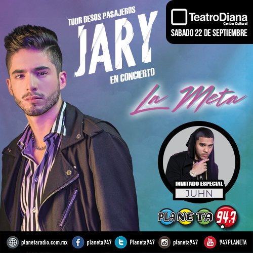 Planeta_GDL's tweet image. No te puedes perder a @jaryoficial en concierto con su tour #BesosPasajeros ¡Gana pases sobles y el #EncuentroPlaneta por #LaEstaciónMásCompleta!