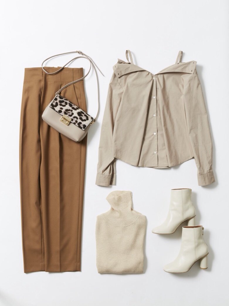 ROPE_JP's tweet photo. -Autumn06-
.
#shirt ¥9,500
#knit  ¥9,500
#pants  ¥16,000
#bag ¥18,000
#shoes ¥26,000
(+tax)
.
スタイリスト金子綾が提案するROPÉmademoiselleのスタイリング
.
#ootd #fashion #code #aw18 #autumn
#styling #autumnlook #秋コーデ
#ropemademoiselle #mademoiselle https://t.co/LcsfKGNYgg