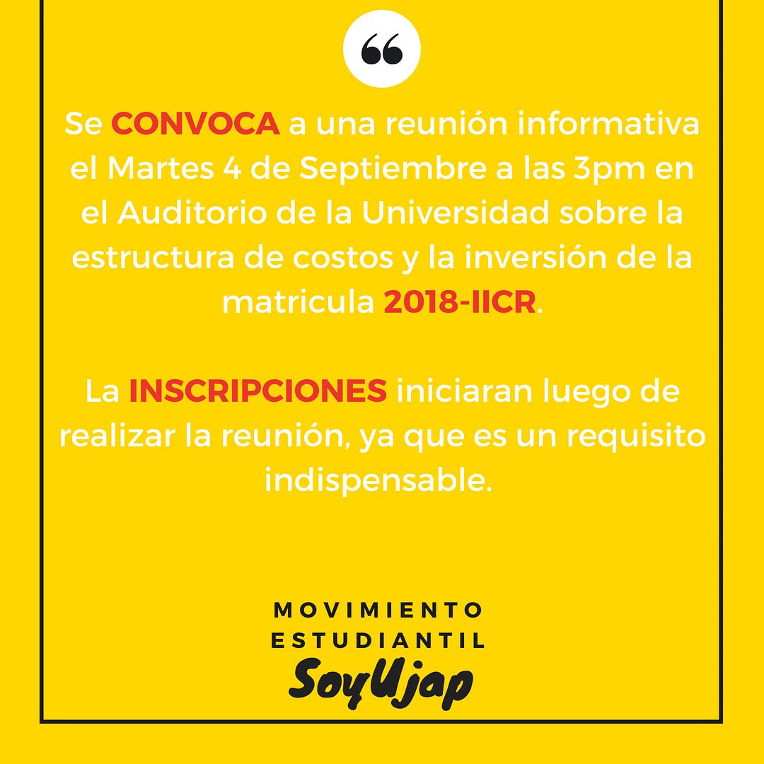 soyujap's tweet photo. Información para la Comunidad Estudiantil con respecto al inicio del nuevo Semestre.
#Ujap https://t.co/Yz00IROrhX