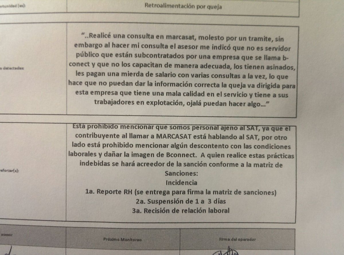 SpyPNoticias's tweet photo. #bconnect pierde contrato en diciembre 2017 con el @SATMX por irregularidades de corrupcion de parte de la empresa y pesima preparacion a sus asesores telefonicos https://t.co/mVARK67VIU