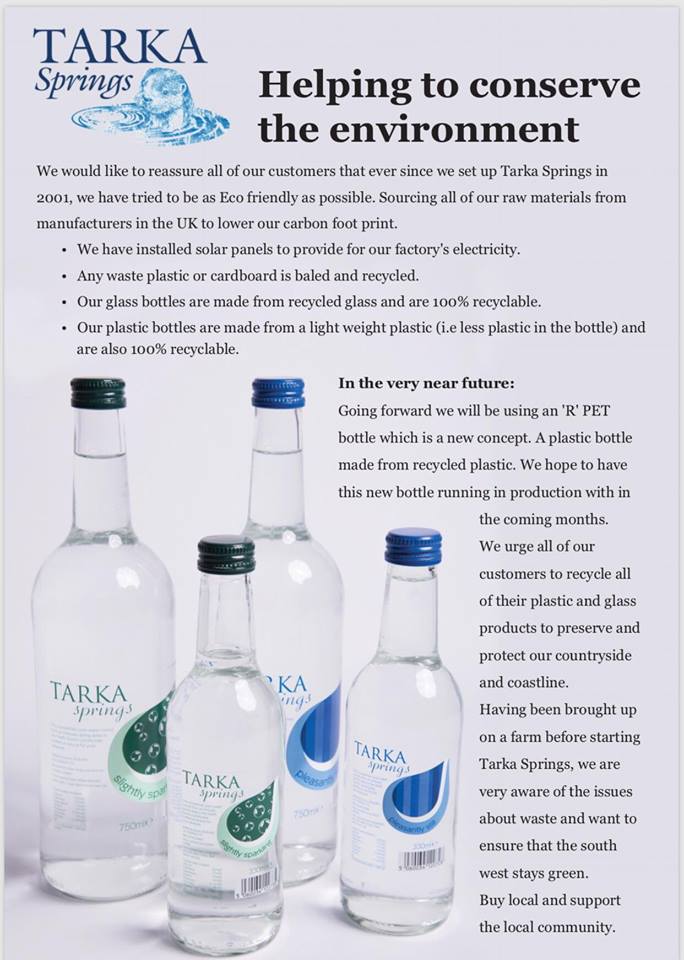 Did you know that our plastic bottles are 100% recyclable? Here's some information on how we try to stay eco-friendly at Tarka Springs #recycle #reuse #plastic #springwater