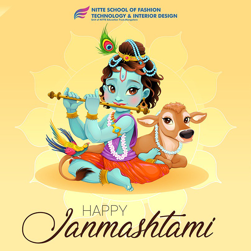 nsftid's tweet photo. NITTE School of Fashion Technology &amp; Interior Design wishing everyone a very happy #Janamashtami peace ,love and success !

#krishnajanmashtami #Janmashtami2018 #nitteftid https://t.co/PdG33JyjgC