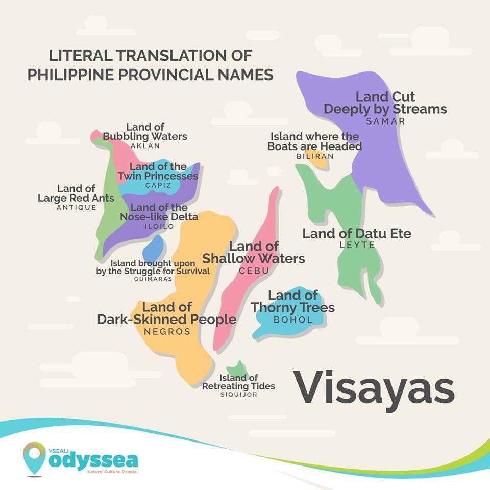 tonyocruz's tweet photo. LOOK: Literal English translations of the Philippines’ provincial names and island groups (via Odyssea Page on Facebook) https://t.co/mOmlBtCvTA
