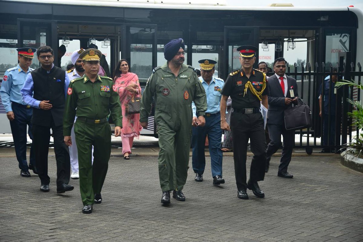 Commander in Chief of Indian Air Force arrived Yangon international airport today.