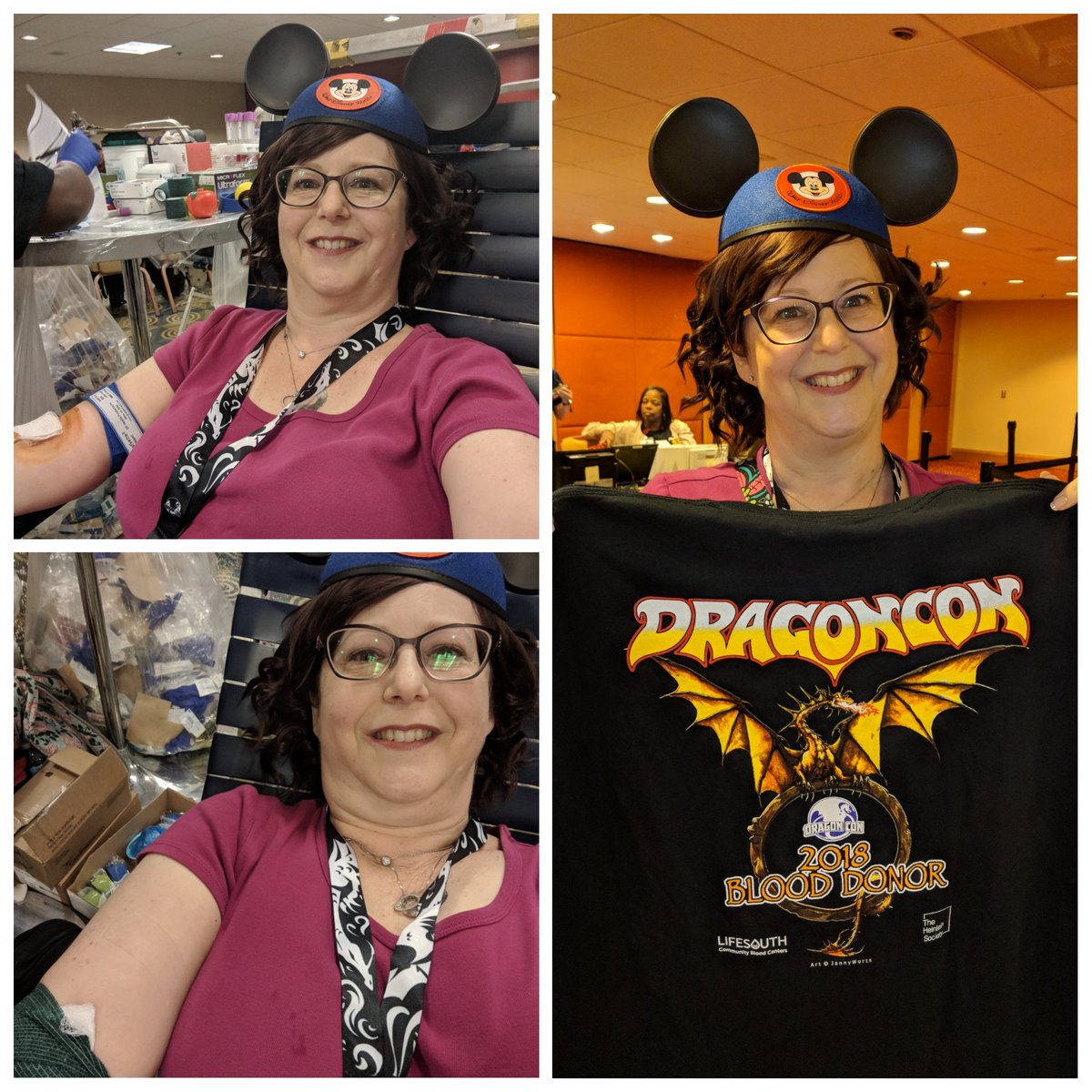sandi13r's tweet photo. Donated blood at #DragonCon2018. Been there. Done that. Got the T-shirt. #lifesouth https://t.co/SqmdDOCTib