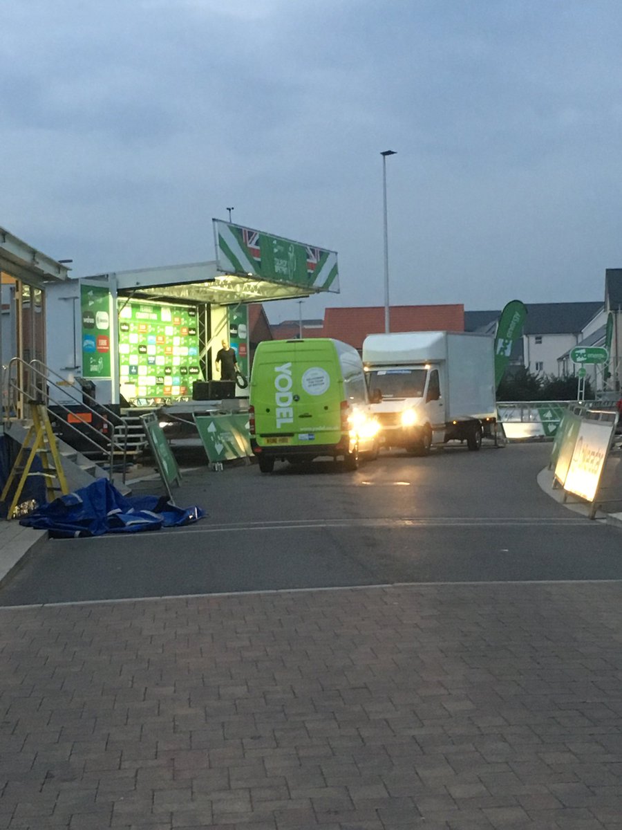 The ⁦<a href="/DevonToB/">Devon Tour of Britain</a>⁩ ⁦<a href="/TourofBritain/">Lloyds Tour of Britain</a>⁩ Stage 2 build up at #Cranbrook continued at a pace and the weather is dry.... come and be part of the action as the #teams arrive from 9.00am &amp; try a #coffee etc ⁦<a href="/143Coffee_Shop/">@143CoffeeShop</a>⁩ right on the start line 👍