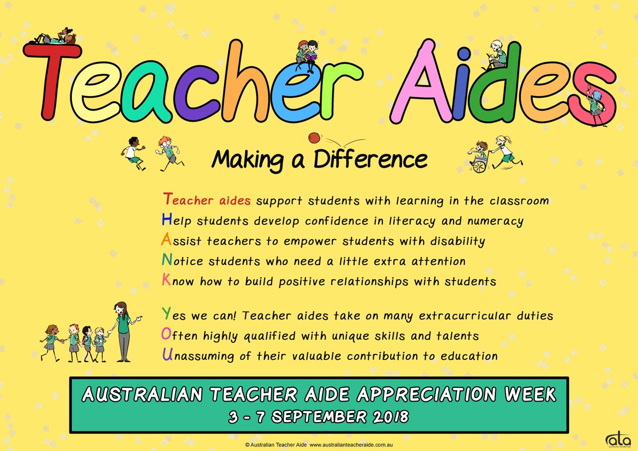 Queensland Department of Education on Twitter: "It's Teacher Aide