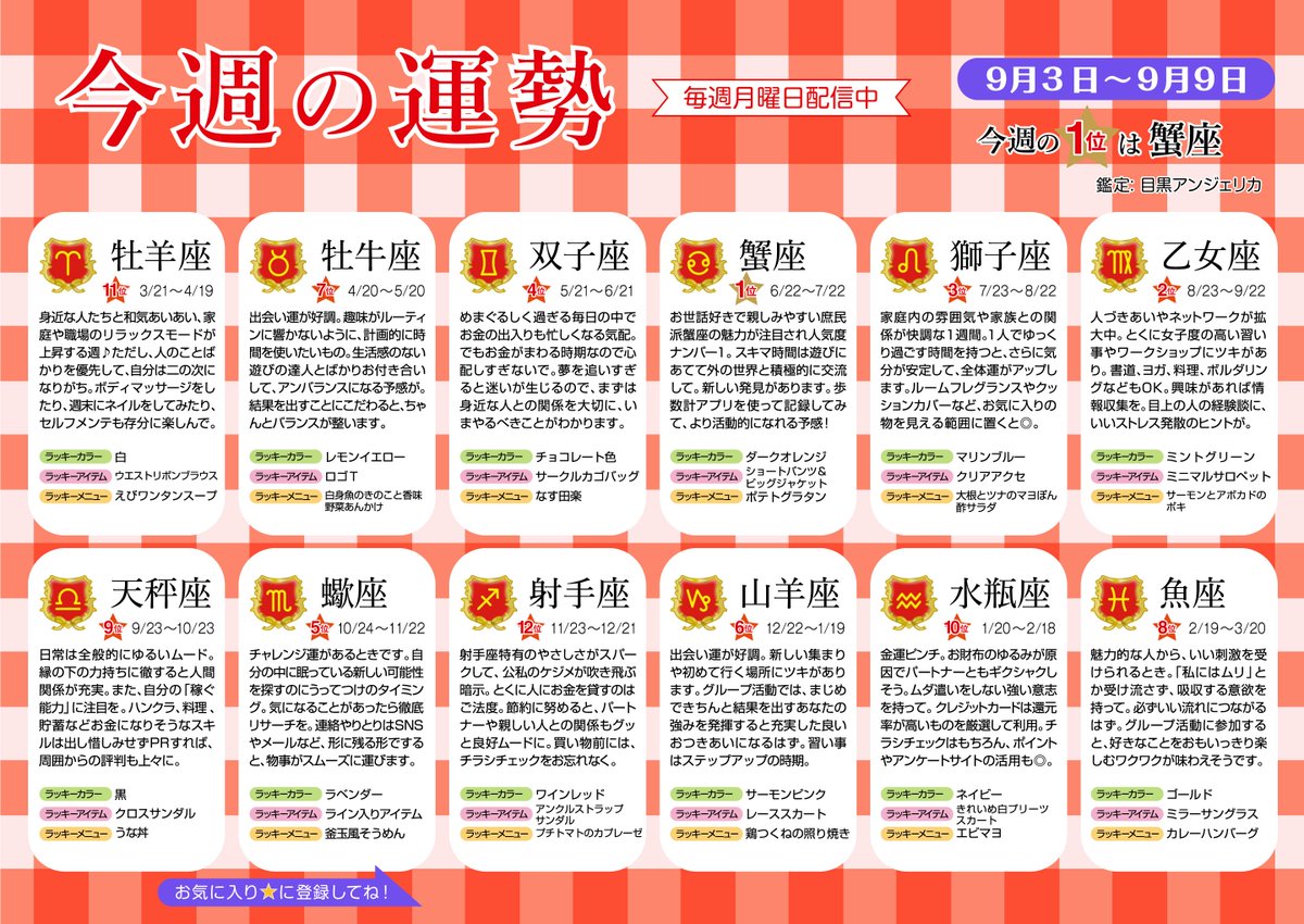 Shufoo シュフー チラシポータル V Twitter 今週の占い 今週のラッキーメニューは 献立の参考にどうぞ Https T Co Yut0kpgjit