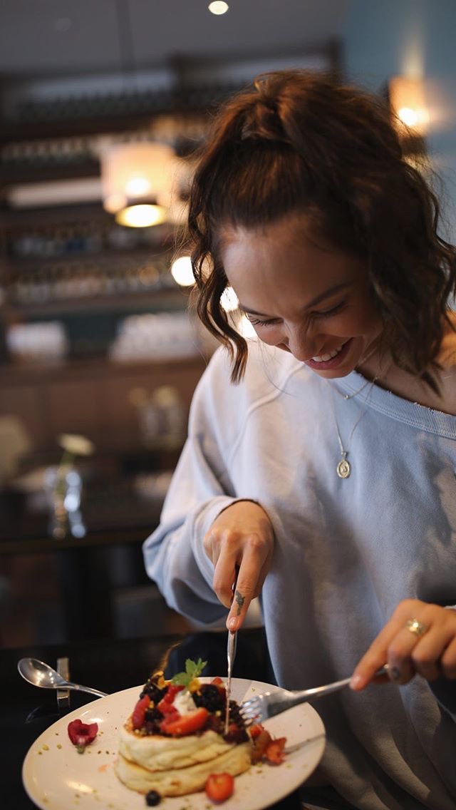 Eating pancakes. 🥞 // <a href="/DashingHedonist/">Jace Silvers</a>