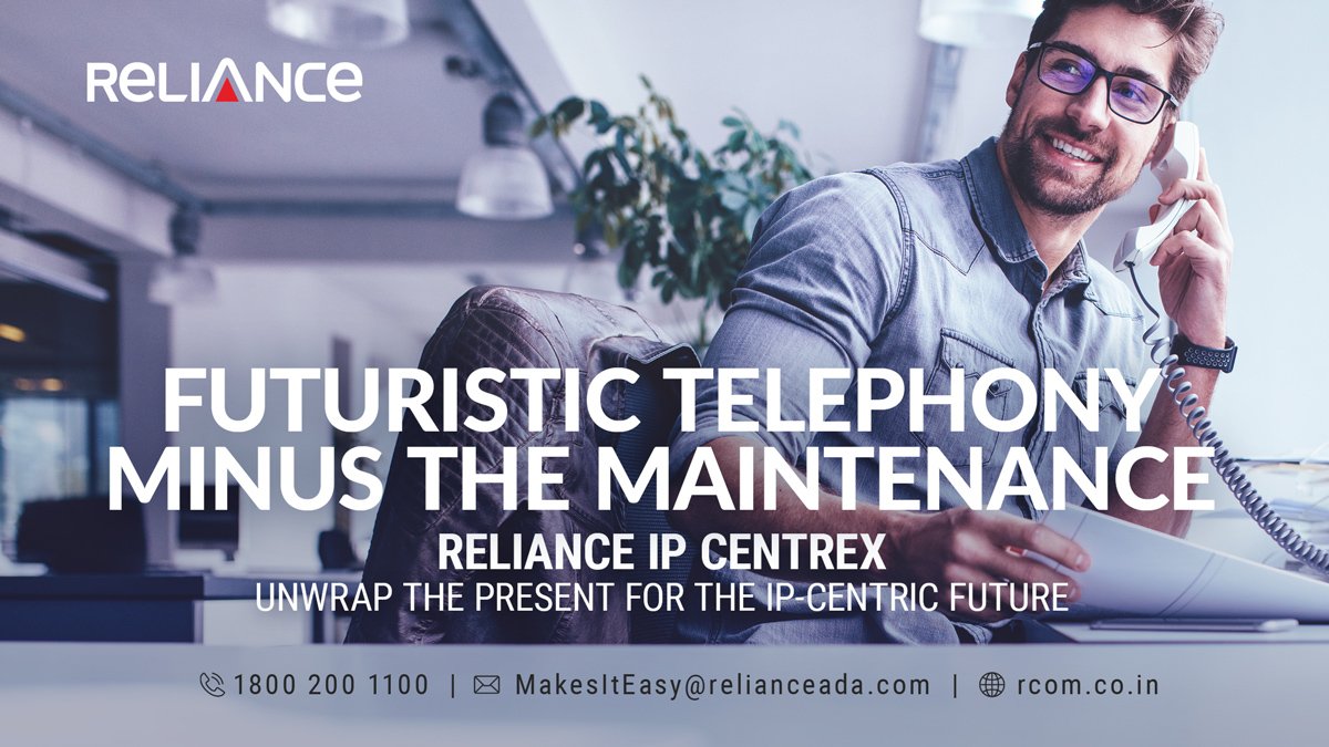 Want telephony for your office(s) but don’t want to manage it yourself? With Reliance IP Centrex, you get the benefits of futuristic IP Voice, without having to think about maintenance.
#VoiceoftheFuture