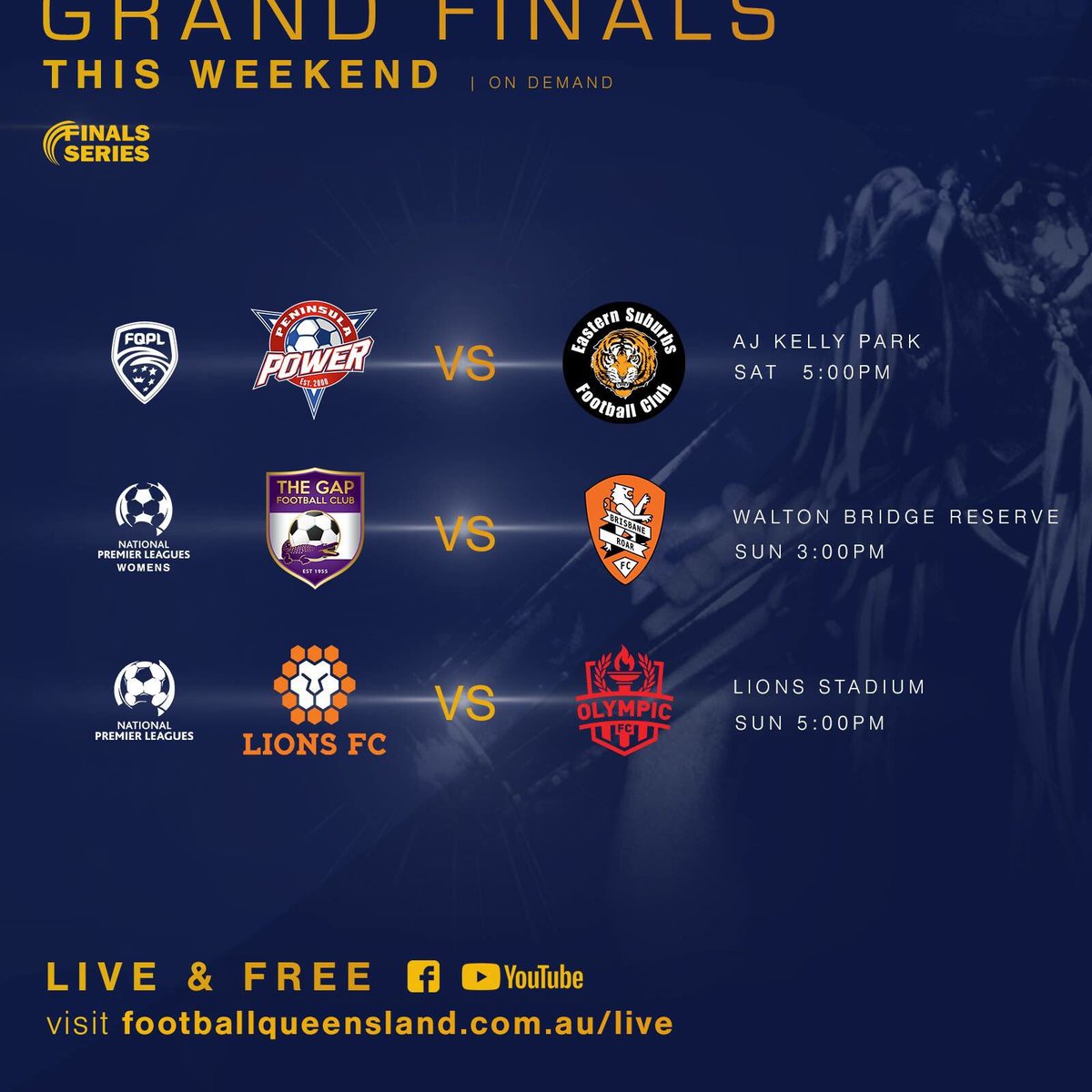 Football Queensland on Twitter "GRAND FINALS Fixtures are locked in