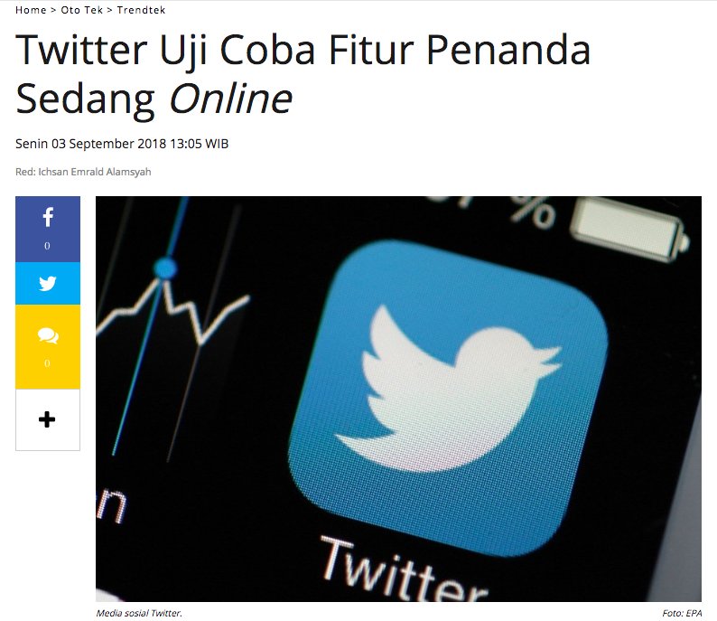 Semua-semua aja ada fitur "Sedang Online" hadeeeeh 

Ini lama-lama ada fitur "sedang maen hape padahal tadi katanya pamit tidur"