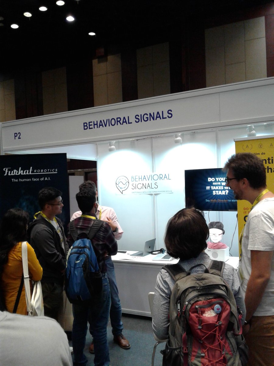 behaviorsignals's tweet image. Let&apos;s raise the curtain! We&apos;re ready to welcome you to our booths at this year&apos;s #Interspeech! Quentin Furhatino, a @furhatrobotics #conversationalAI robot, is ready to capture emotional cues in #speech, recruiting for the top acting role for his next movie-Find us booths P2-P7!