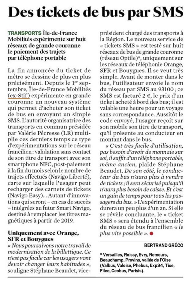 [#Rentree2018] Le ticket de bus par SMS, c'est maintenant sur les lignes de bus de grande couronne ! #TransportsIDF #SmartRegion #smartnavigo iledefrance-mobilites.fr/actualites/evo…
