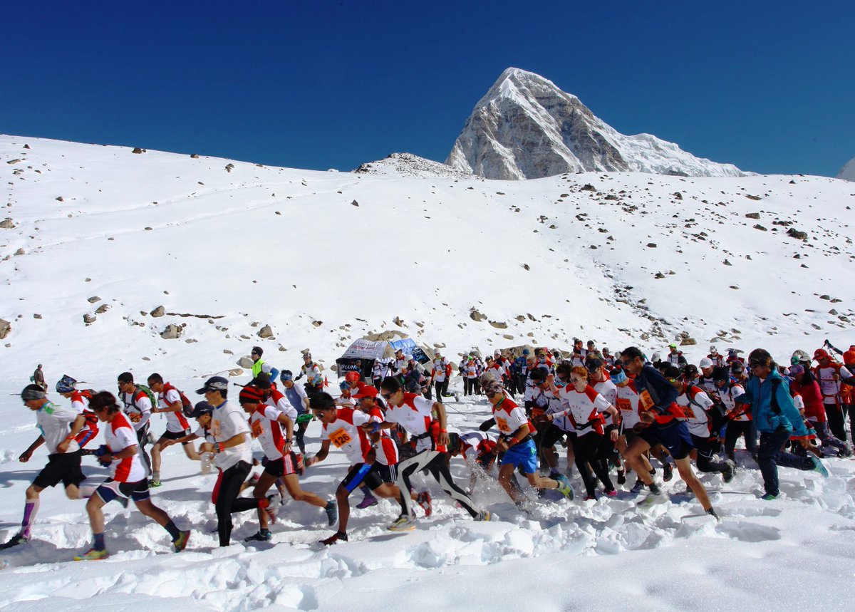 Travelsiteindia's tweet photo. World’s Highest Marathon– The #EverestMarathon, started by #JanTurner &amp; #TonyHunt on a trek in 1985. #Marathon begins from #GorakShep &amp; finishes at #NamcheBazaar
Are you ready roar out loud in excitement?https://t.co/nSSgyN87oV
#mounteverest #TravelsiteIndia https://t.co/NEpKXSSP9G
