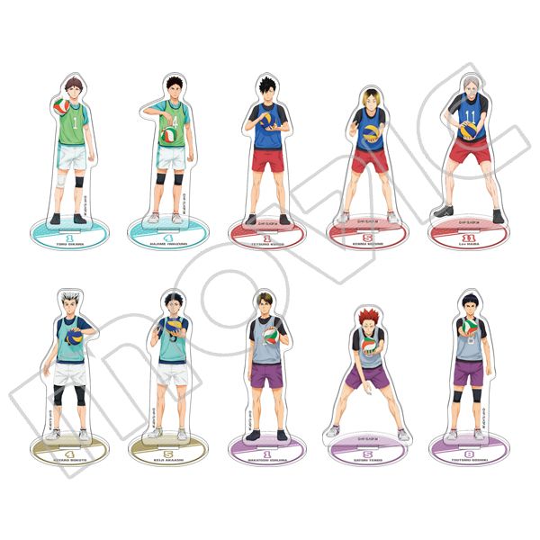 【レア】ハイキュー!! 試合開始！！ 白鳥沢 学園 アクリルバッジ 6点セット ハイキュー!! 烏野高校 VS 白鳥沢学園高校】ライバル校キャラクターの