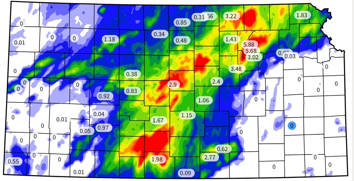 ksmesonet's tweet photo. Significant rain across central Kansas last night. Nearly six inches in/around Manhattan with evacuations ongoing
Data: https://t.co/AWKx5P1LrL
#kswx #flooding #tomuchrain https://t.co/2IdRLaYmFy