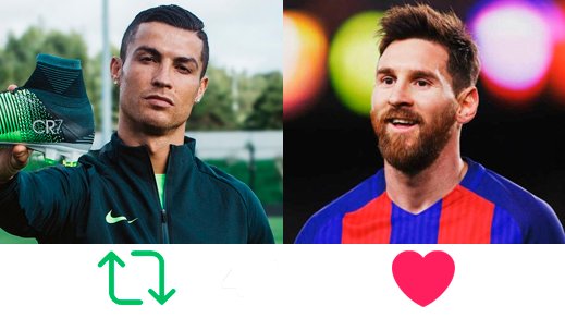 favsvsrtts's tweet photo. CR7 ou MESSI? 

@Cristiano - Rt 
Messi - Fav https://t.co/OzJZ4Pf6kT
