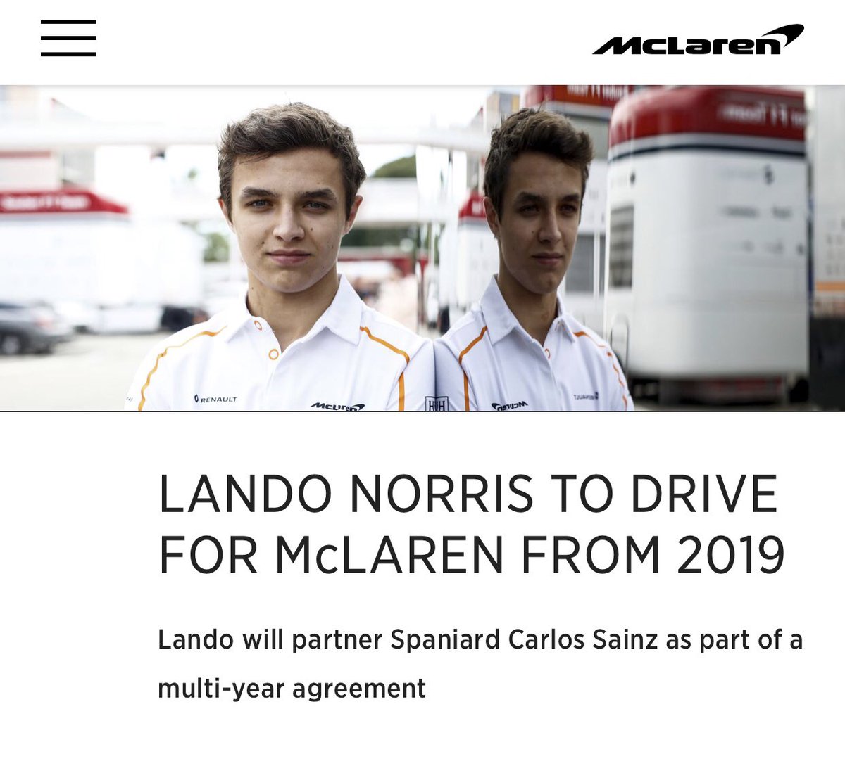 pap_sc's tweet image. Massive congratulations @LandoNorris since day 1 we have all pushed so hard to make this happen and now it’s actually come to fruition. So proud to be a part of it and none of us can wait to get started