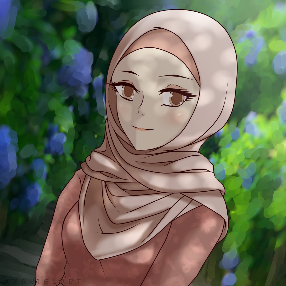 Custom Hijab Anime Girl Art Commission